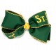 St. Ignatius (Green) / Yellow Gold Pico Stitch Bow - 7 Inch